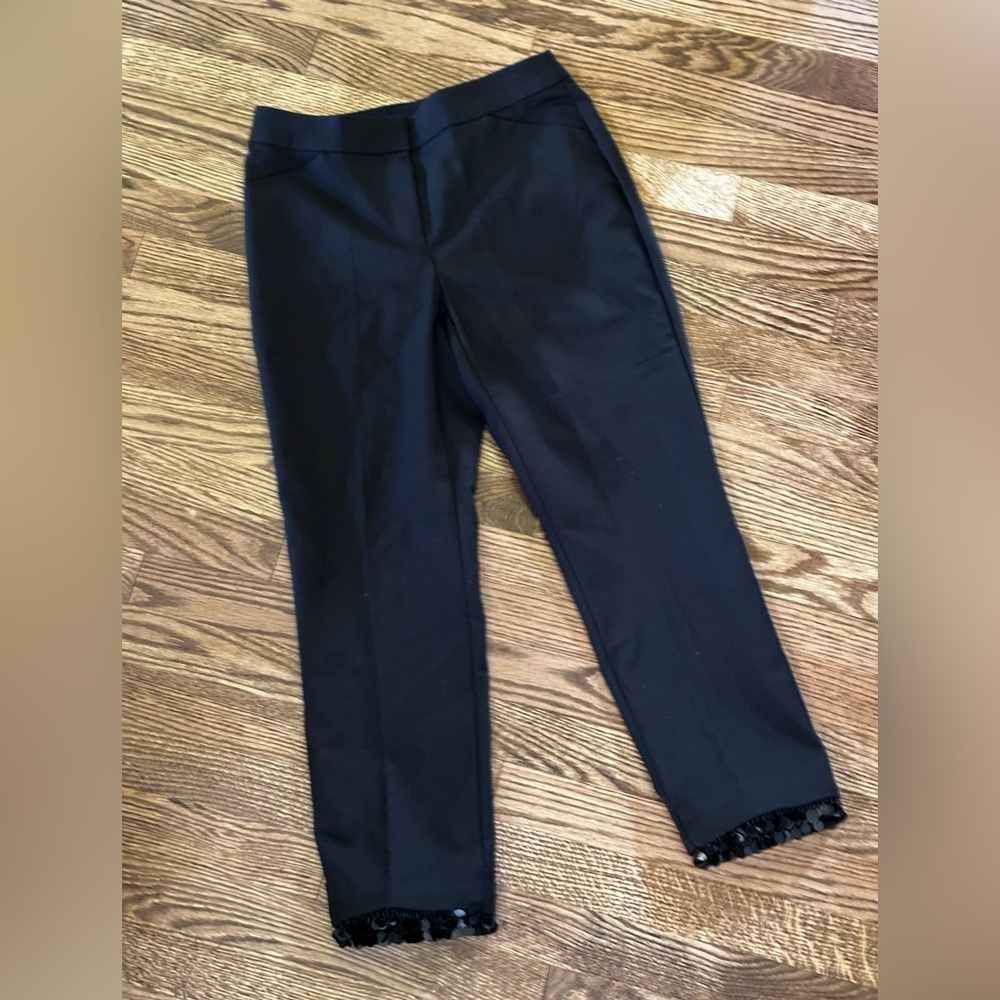 Chicos Black Pants with Sequin Hem